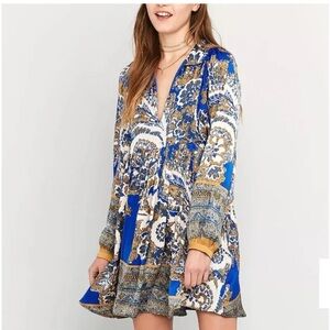 Free People Say You Love Me Blue Mini Dress Size XS